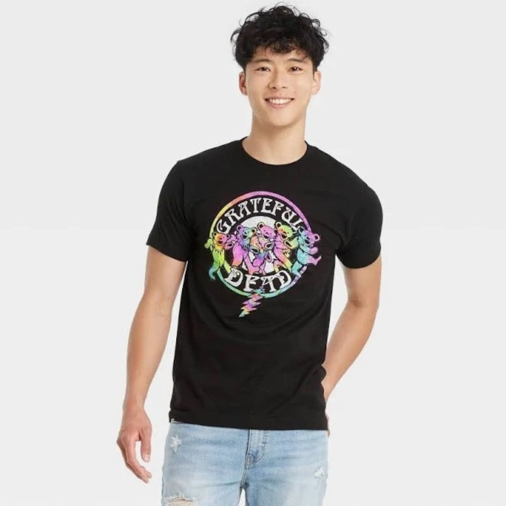 Grateful Dead Dancing Bears T-Shirt Black Size Large